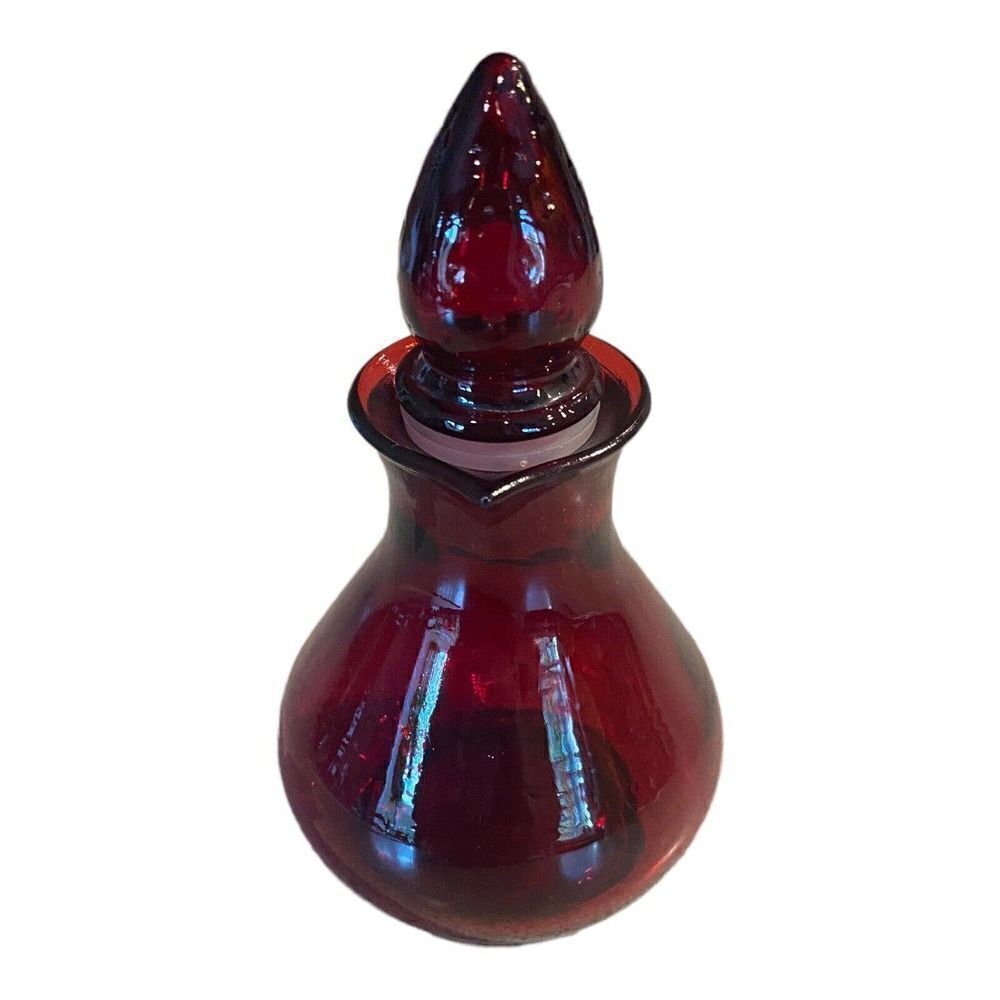 Vintage 1970 Avon Strawberry Bath Foam Red Cruet Bottle- Empty - Picture 3 of 7